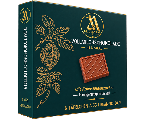 Vollmilchschokolade (Napolitain) - 45% Kakao.