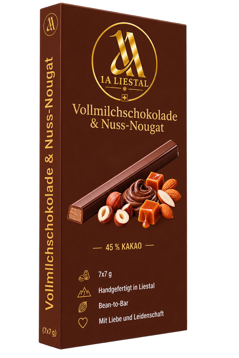 Vollmilchschokolade und Nuss-Nougat