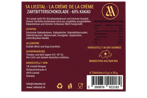Zartbitterschokolade (Napolitain) - 60% Kakao