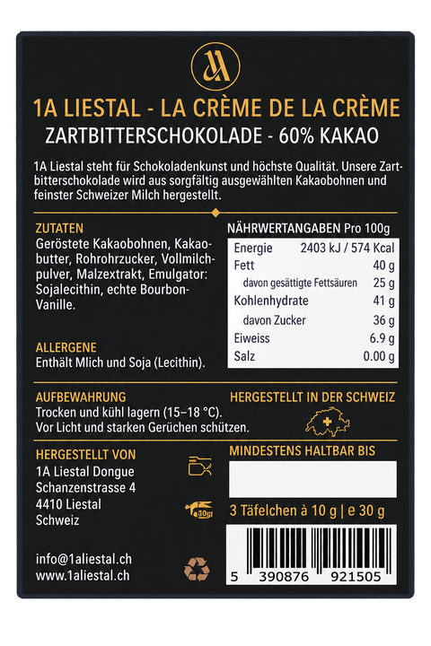 Zartbitterschokolade - 60% Kakao